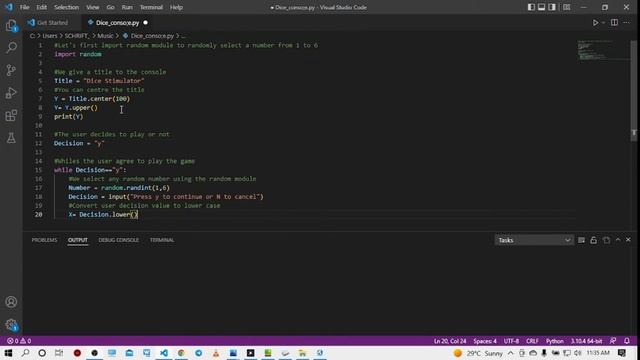 Python - Dice Rolling Console (Beginner) смотреть онлайн