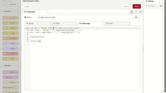 Node-red flow From MQTT saved to MySQL Database смотреть онлайн