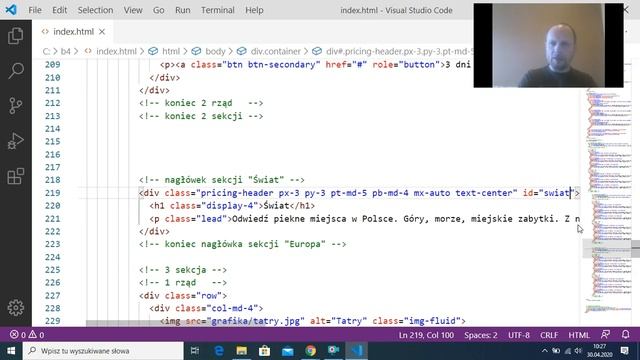 INF.03. ( EE.09. ) - HTML, CSS - Robimy prosty projekt w Bootstrap 4 cz.4 смотреть онлайн