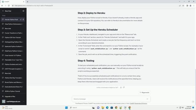 How to schedule push notification to run at a certain time in python with heroku смотреть онлайн