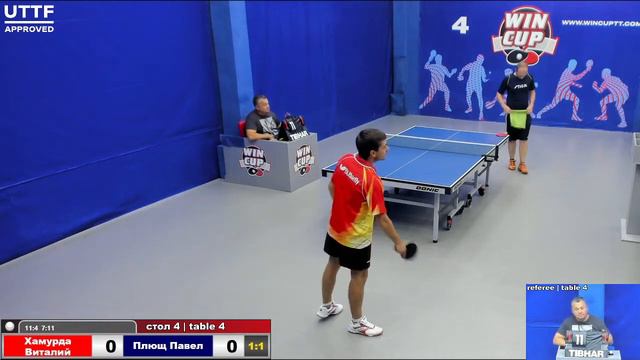 16:00 Хамурда Виталий 3-1 Плющ Павел стол 4 ЮГ-3 19.08.21 смотреть онлайн