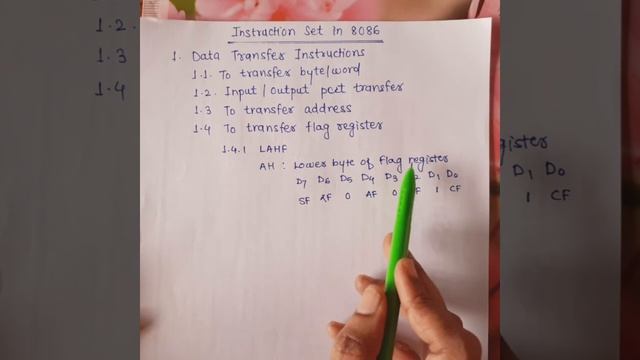 20.11 LAHF load flag register to AH register - data transfer instruction in 8086 смотреть онлайн