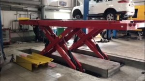 Установка и запуск ножничного подъемника под сход развал Atis X728A