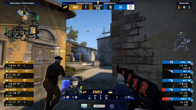 ШТО ОПЯТЬ??? Раунд который слил карту NAVI vs G2 | s1mple не поставил бомбу Katowice 2022 highlight смотреть онлайн
