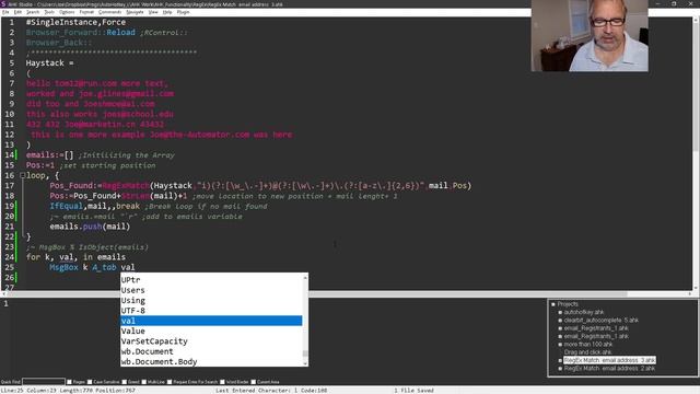 Pushing email address Into array from Regular Expression смотреть онлайн