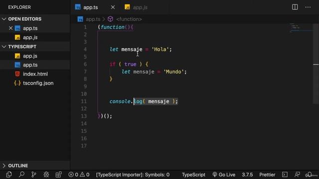 11 Variables let y const typeScript смотреть онлайн