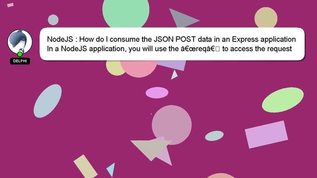 NodeJS : How do I consume the JSON POST data in an Express application смотреть онлайн