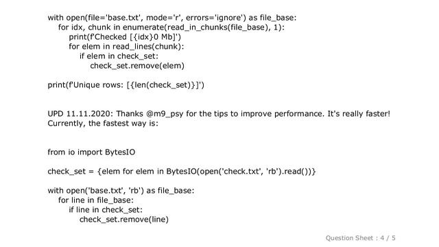 Pandas : How to quickly compare two text files and get unique rows? смотреть онлайн