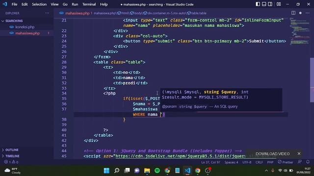 Tutorial Searching/Pencarian Data Menggunakan PHP Sederhana смотреть онлайн
