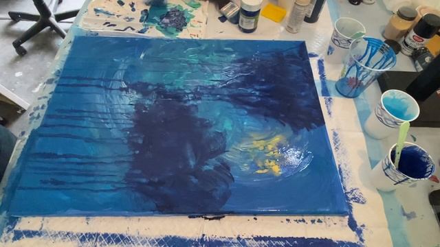 Easy Acrylic Abstract Landscape | Drip Technique | Abstract Trees смотреть онлайн