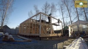 Монтаж опорных стоек в каркасном доме. Строй Профи каркасные дома в Рязани