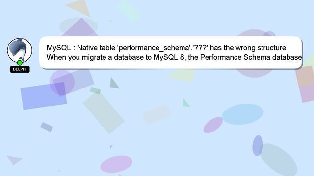 MySQL : Native table 'performance_schema'.'???' has the wrong structure смотреть онлайн