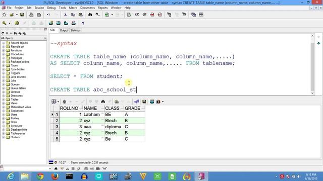 Oracle SQL PLSQL 12C Tutorial 11 - CREATE table from other table смотреть онлайн