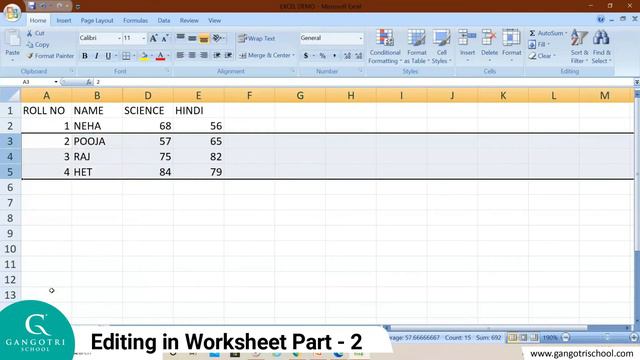 Std - 7 | Computer | Chapter - 3 | Editing in Worksheet | Part - 2 смотреть онлайн