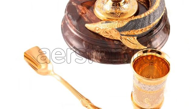 Водочный набор с икорницей #ОСЕТР (яшма) смотреть онлайн