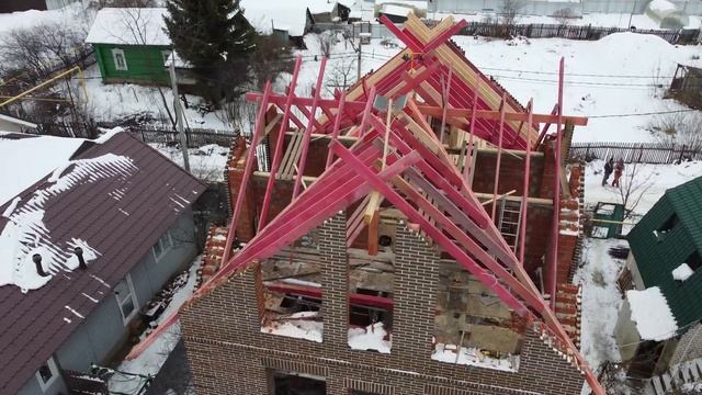#3 Стропильная система.Установка стропильной системы.#строительство #стропило #казань смотреть онлайн