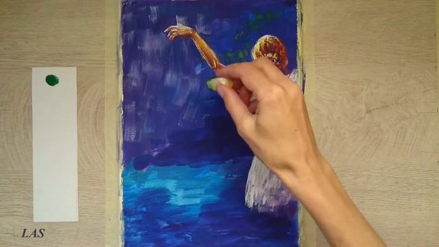 How to paint Girl in a field with flowers/Как нарисовать девушка в поле с цветами/ смотреть онлайн