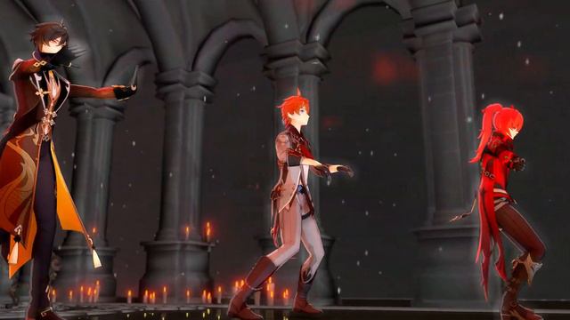 【Genshin Impact MMD: Zhongli X Diluc X Tartaglia】Ifuudoudou / 威風堂々/ Pomp And Circumstance