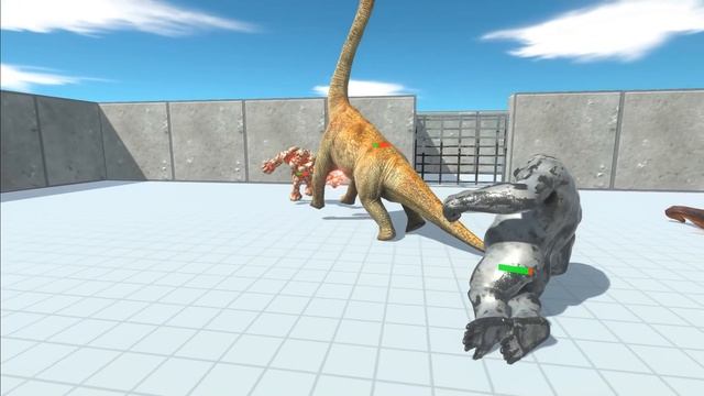 GORO WITH LAVA GOLEM VS BOSS & MINIBOSS - Animal revolt Battle Simulator смотреть онлайн