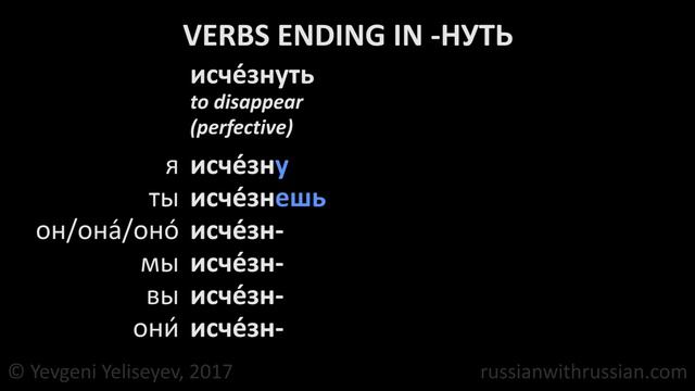 Russian Verbs Ending in -нуть / Verb Conjugation / Russian Lessons Online смотреть онлайн