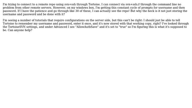 tortoise svn+ssh constant login смотреть онлайн