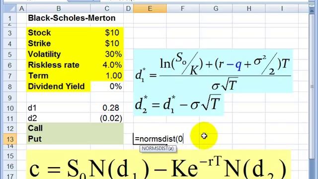 FRM: Using Excel to calculate Black-Scholes-Merton option price смотреть онлайн