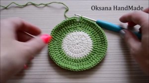 Подставки крючком Киви и Арбуз. Мастер класс. Coasters crochet pattern.