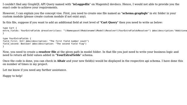 In Magento2 graphql i want to add a field to the root query of the Magento GraphQL API called... смотреть онлайн
