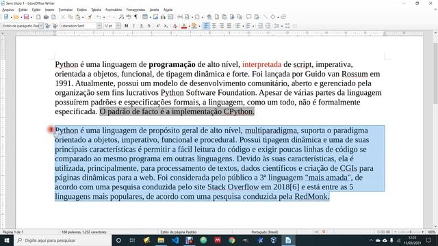 Libre Office Writer 12 - Operação desfazer - CTRL Z смотреть онлайн