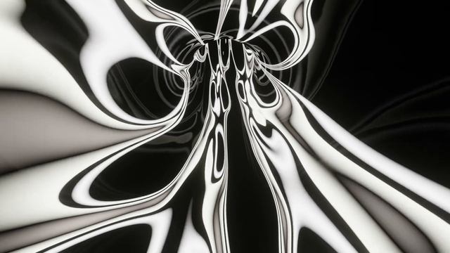 Abstract Background Video 4k VJ LOOP NEON Tunnel Wave Metallic Black White Screensaver Visual смотреть онлайн