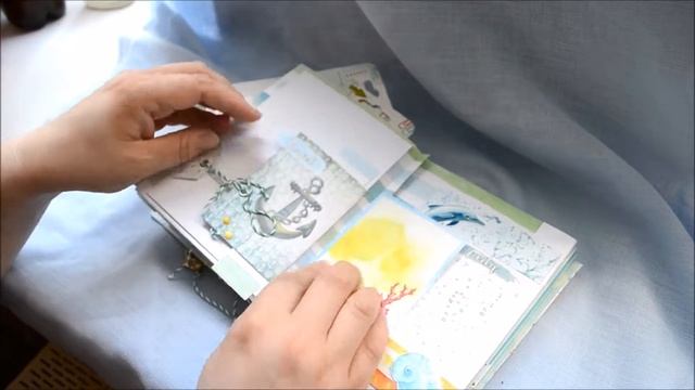 Морской тревел бук из скрапбумаги MoNa Design