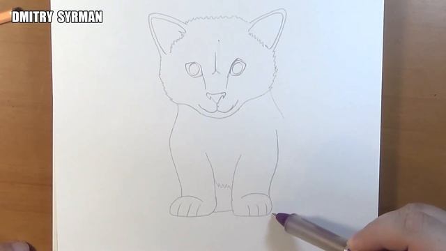 Как нарисовать котёнка, How to draw a Kitten смотреть онлайн