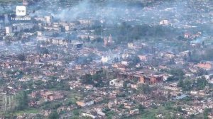 Снятая украинским БПЛА панорама Волчанска в Харьковской области, где продолжаются уличные бои.