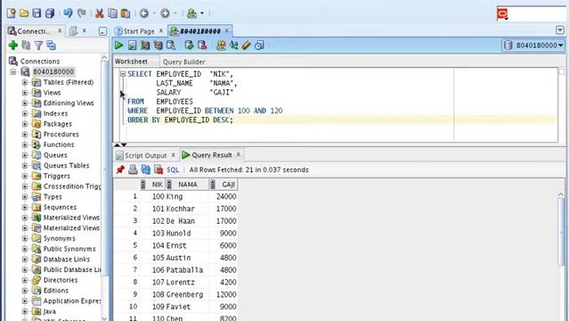 Cara Mengurutkan Record menggunakan perintah SQL Oracle смотреть онлайн
