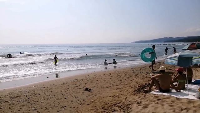 Лермонтово. пляж золотые пески. #лето#море#пляж#черноеморе смотреть онлайн