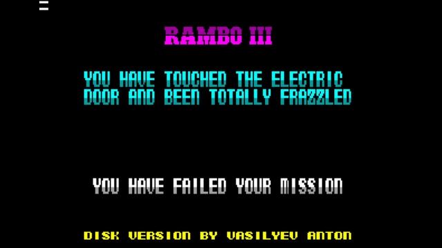 Rambo 3 на ZX spectrum смотреть онлайн