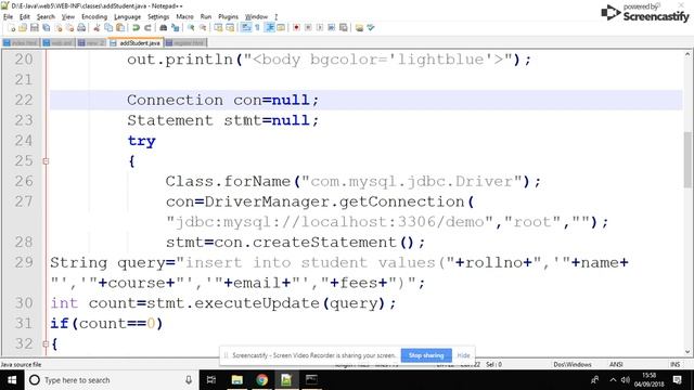 Insert Operation in database using Servlet смотреть онлайн