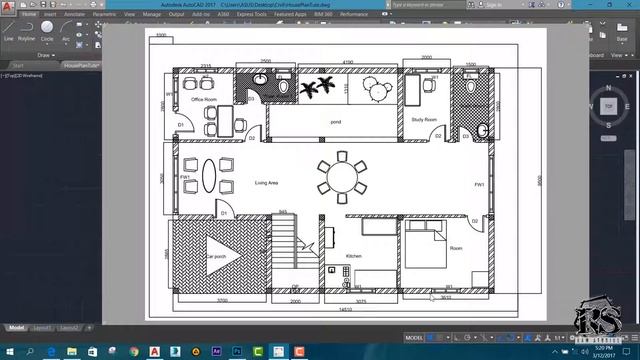 AutoCAD Drawings Tutorials - Part 05 House Plan смотреть онлайн