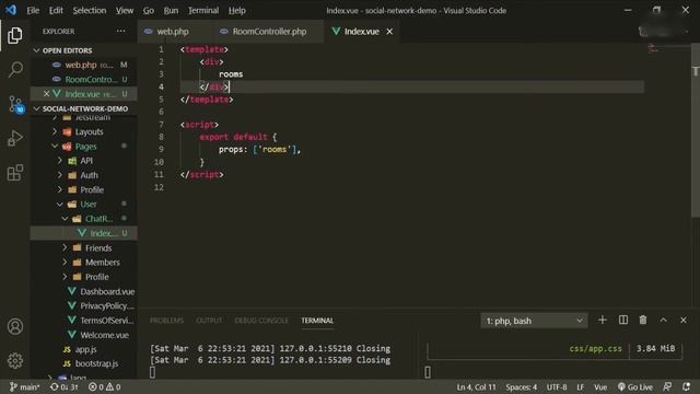 Social Network: Laravel 8 and Inertia - Ep.#32 Chat Rooms (Part 1): Rooms Setup смотреть онлайн