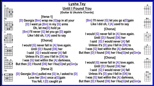 Lysha Tey - Until I Found You [Guitar & Uke Chords & Lyrics] смотреть онлайн