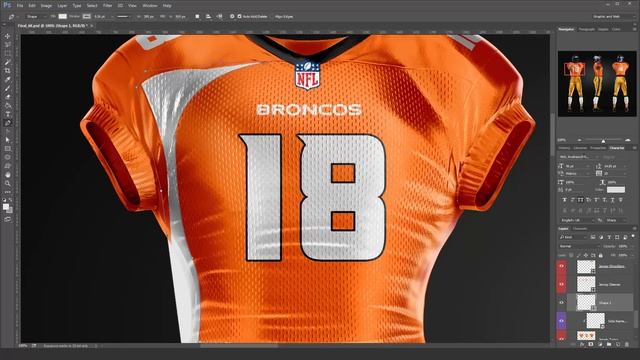 Design a Realistic American football Uniform using a Photoshop mockup смотреть онлайн