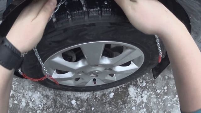 Установка цепей Taurus на колеса авто смотреть онлайн