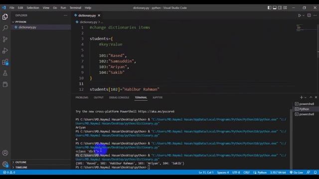 Python Bangla Tutorial 27 | Dictionary | Add, Change and Update value | Data Structure #python смотреть онлайн
