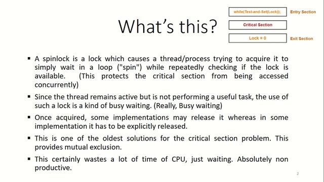 What's Spin Lock? Spin Lock Vs. Mutex. смотреть онлайн