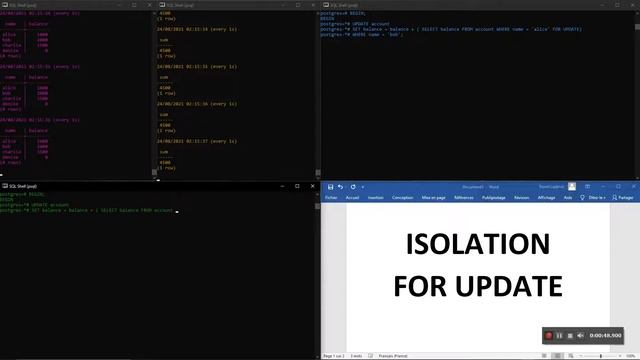 Isolation FOR UPDATE (PostgreSQL) смотреть онлайн