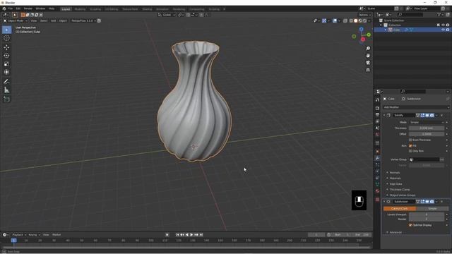 Create a vase in Blender insanely easily that can be 3dprinted in vase mode. смотреть онлайн