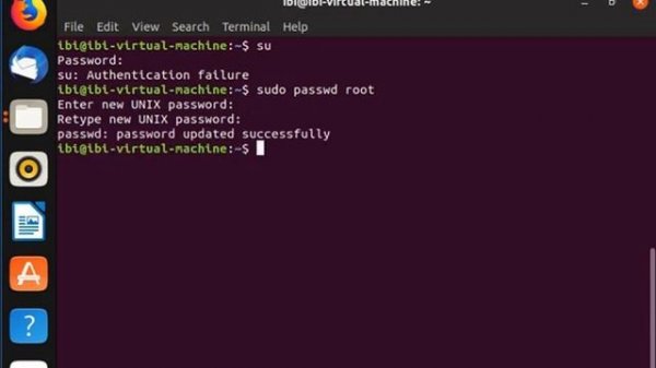 Ubuntu activate SU  Authentication failure
