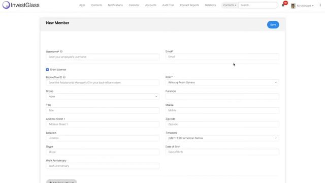 How to add other users to your account? InvestGlass Swiss CRM смотреть онлайн