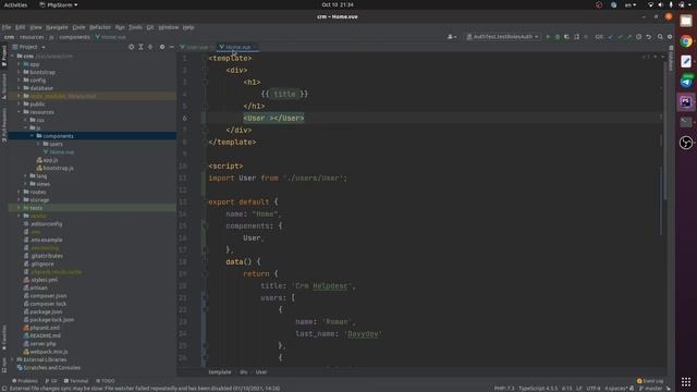 Laravel&Vue CRM.17: VueJs Компоненты смотреть онлайн