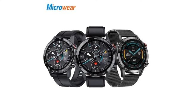 Смарт-часы Microwear L16 мужские с пульсометром и тонометром, 360*360, водонепроницаемые смотреть онлайн